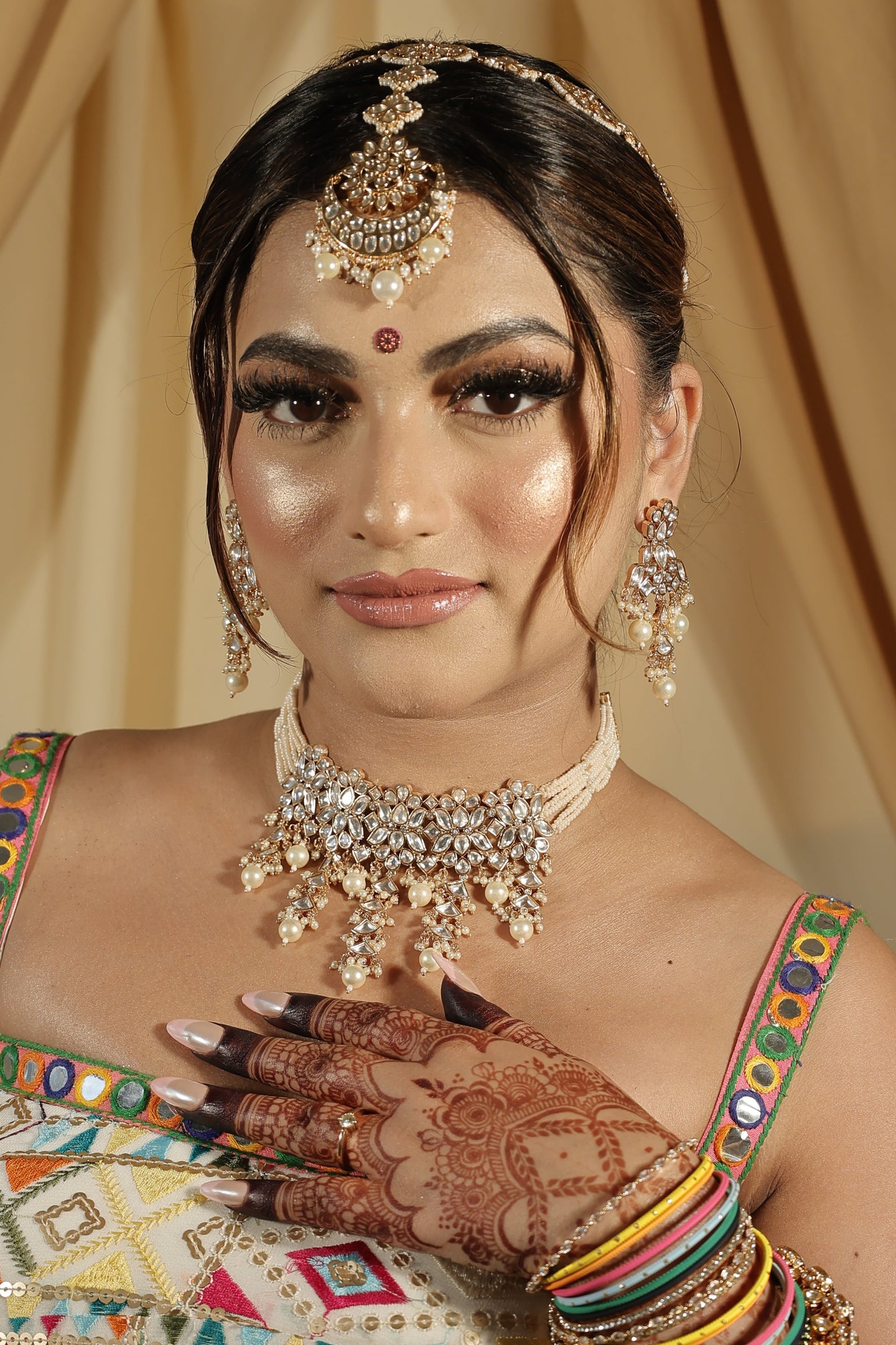 Asian jewellery Indian Jewellery gold kundan necklace set choker set earrings pearl white pearl asian indian wedding jewellery